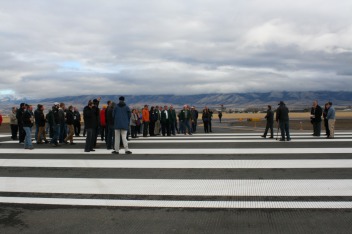 Attendees gather at the end of the runway for the opening ceremony on Oct. 26, 2017.