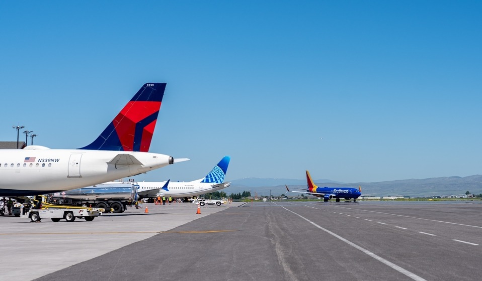 Delta, United, and Southwest Airlines Tails 