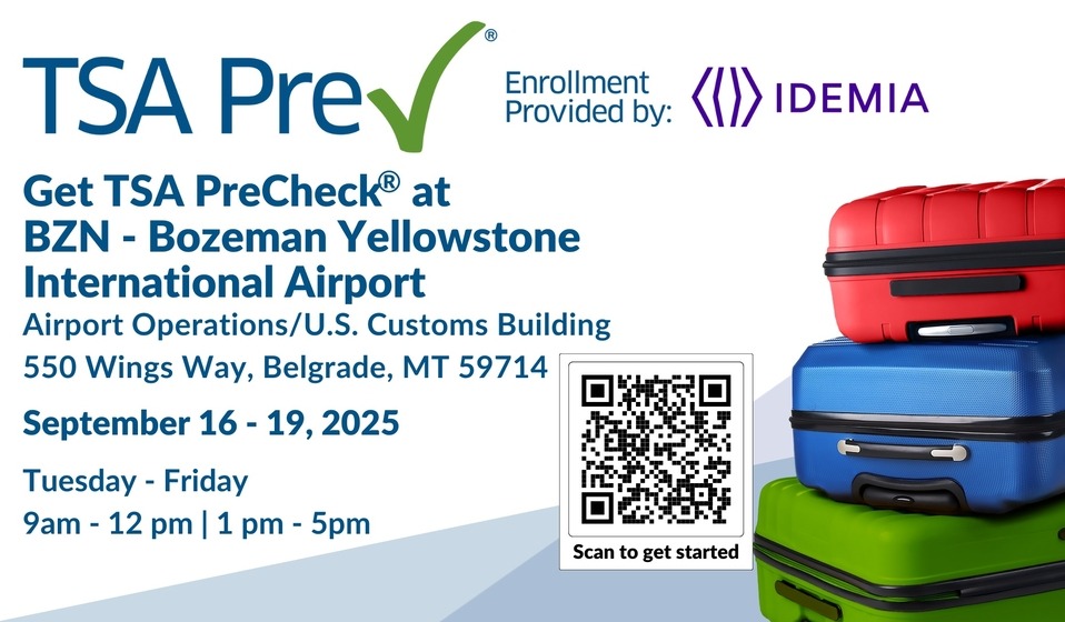 pop-up TSA PreCheck enrollment event 9/16 - 9/19, 2025